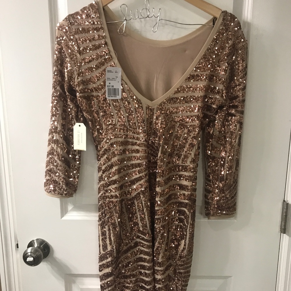 Rose Gold Sequence Cocktail Dress